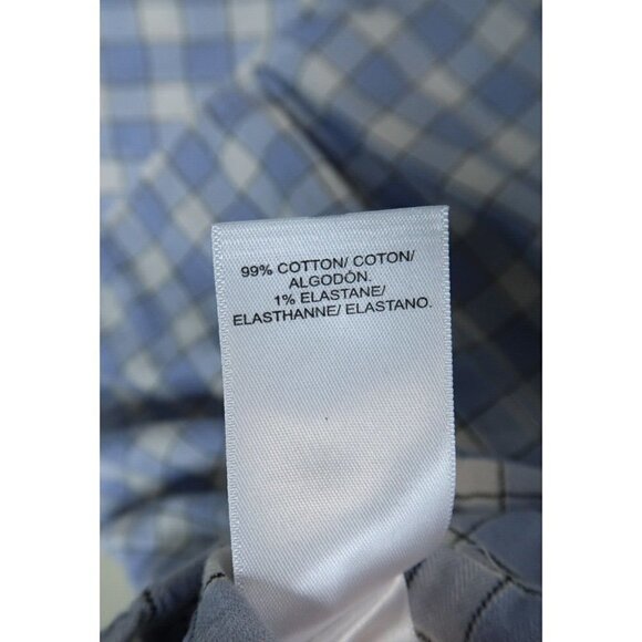 Lucky Brand Button Up Flannel Shirt Men's Small Blue White Plaid Long Sleeves - Picture 8 of 9